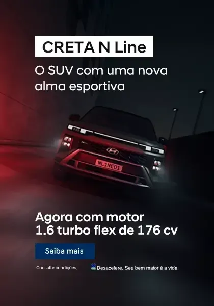 CRETA N Line: O SUV com uma nova alma esportiva. Saiba mais.