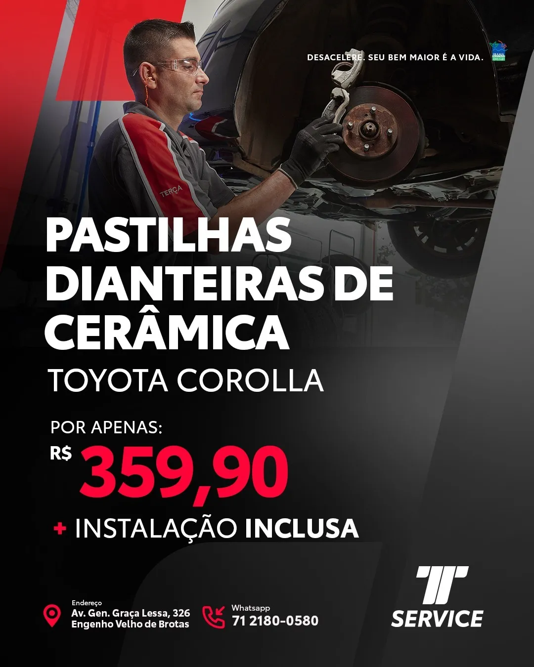 pastilhas dianteiras de ceramica serviço automotivo