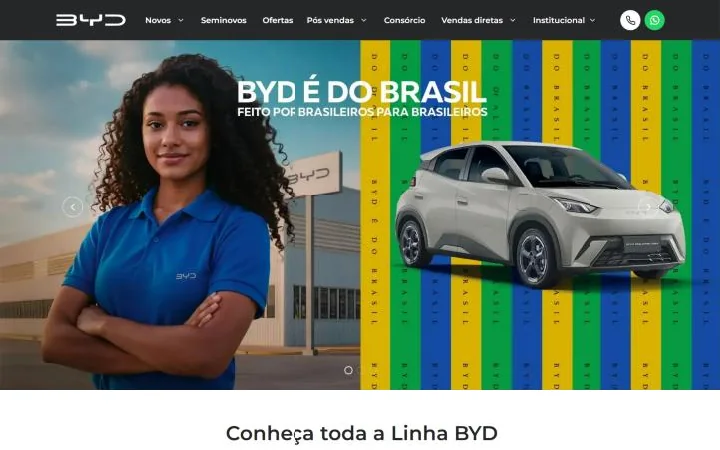 Capa do template Showroom Digital BYD