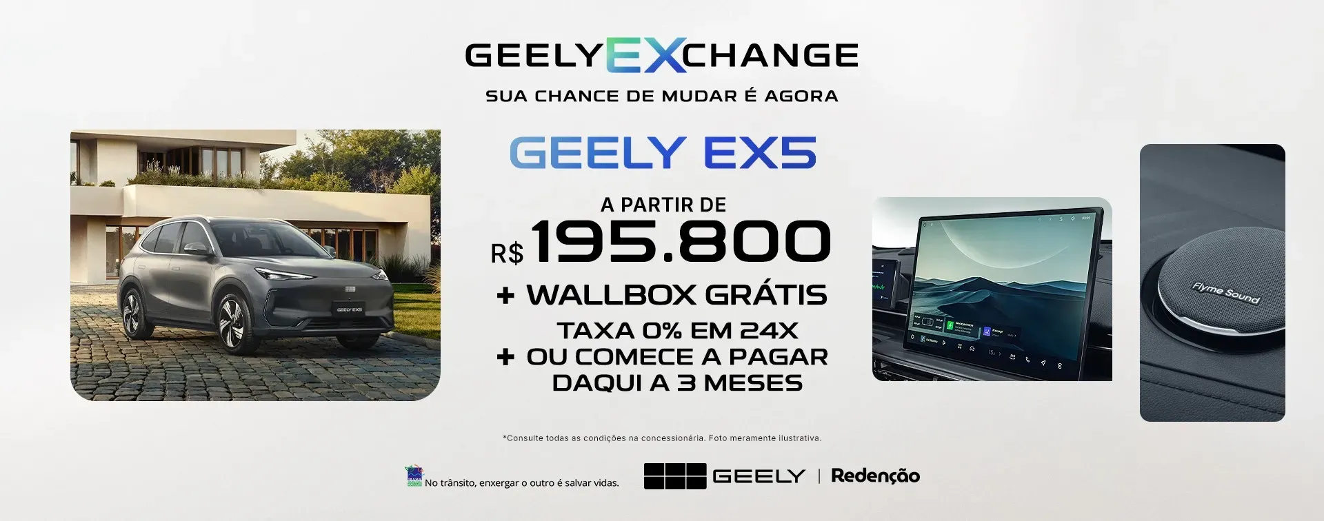 Banner com detalhes de preço da oferta do GEELY EX5
