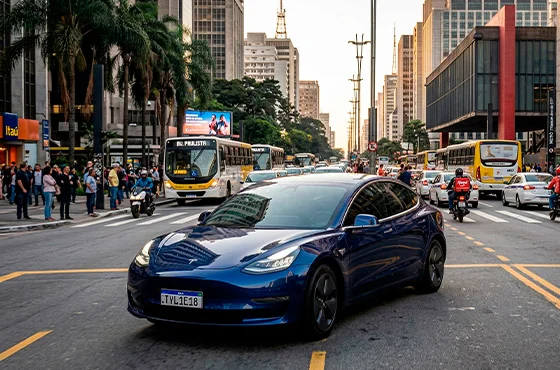 Carro Tesla no Brasil e alternativas elétricas oficiais.