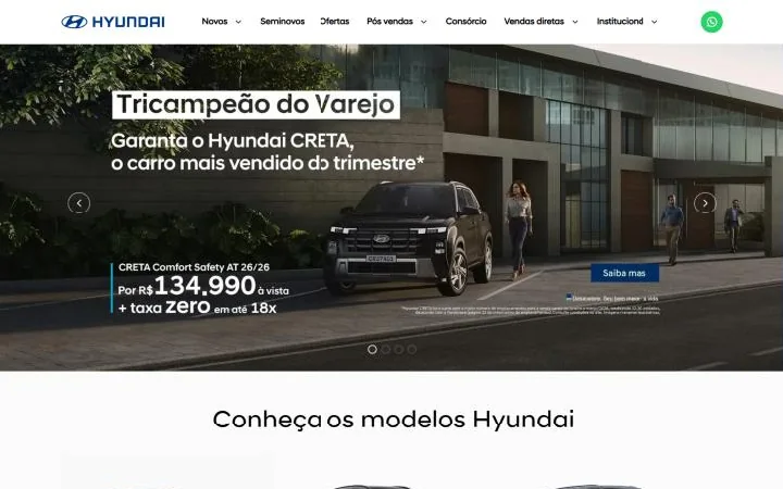Capa do template Showroom Digital Hyundai