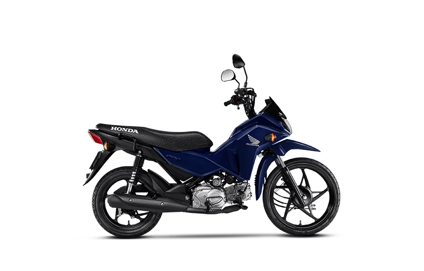 Honda POP 110i ES azul, vista lateral