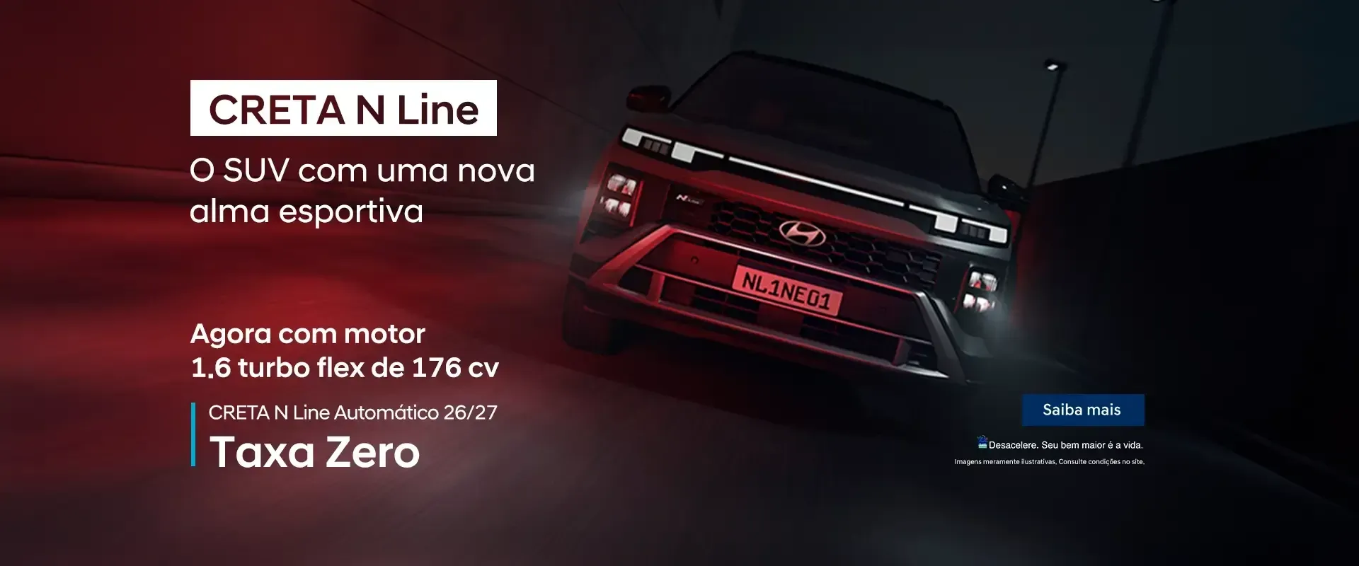CRETA N Line: O SUV com uma nova alma esportiva. Saiba mais.