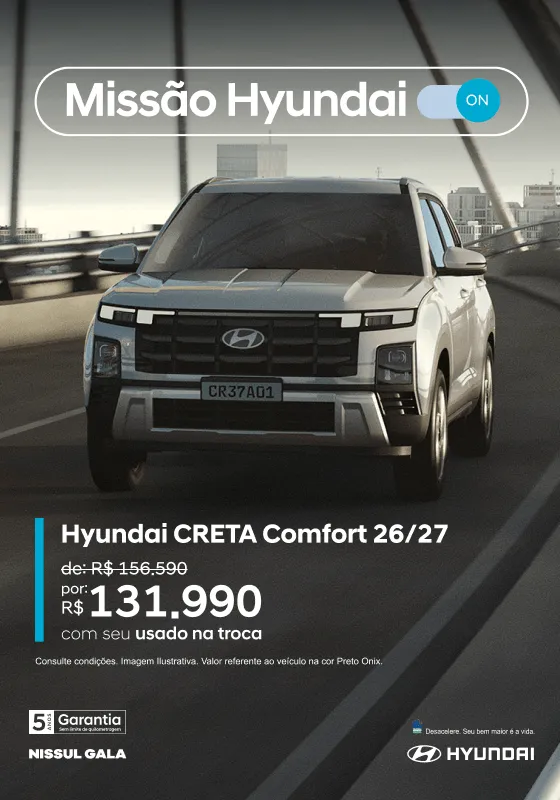 Garanta hoje a melhor oferta Hyundai CRETA Comfort