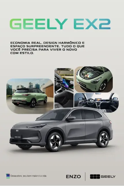 Banner mostrando detalhes do modelo geely EX2