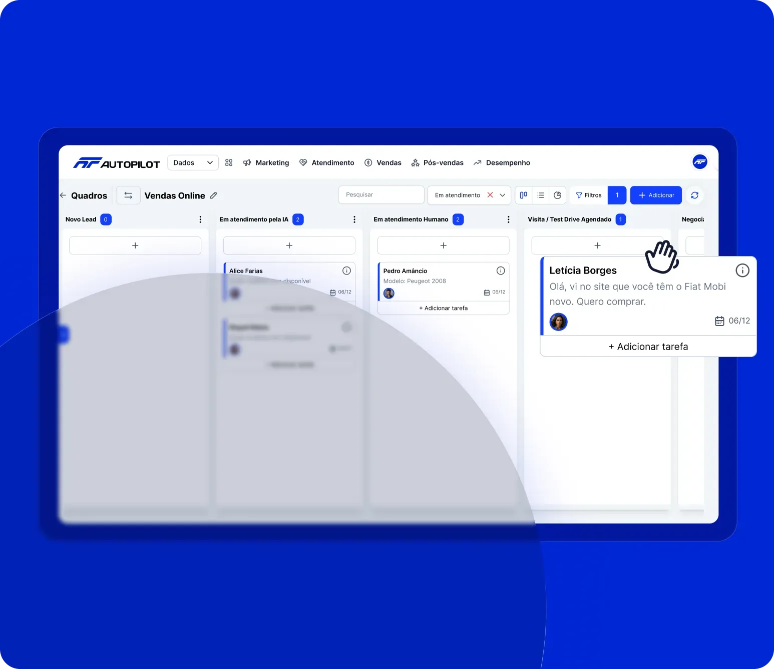Mockup da Tela do AutoPilot IA Conversacional