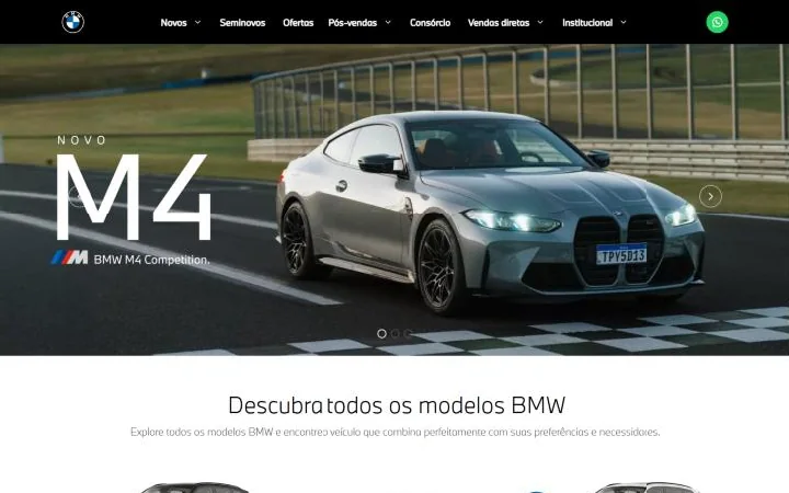 Capa do template Showroom Digital BMW