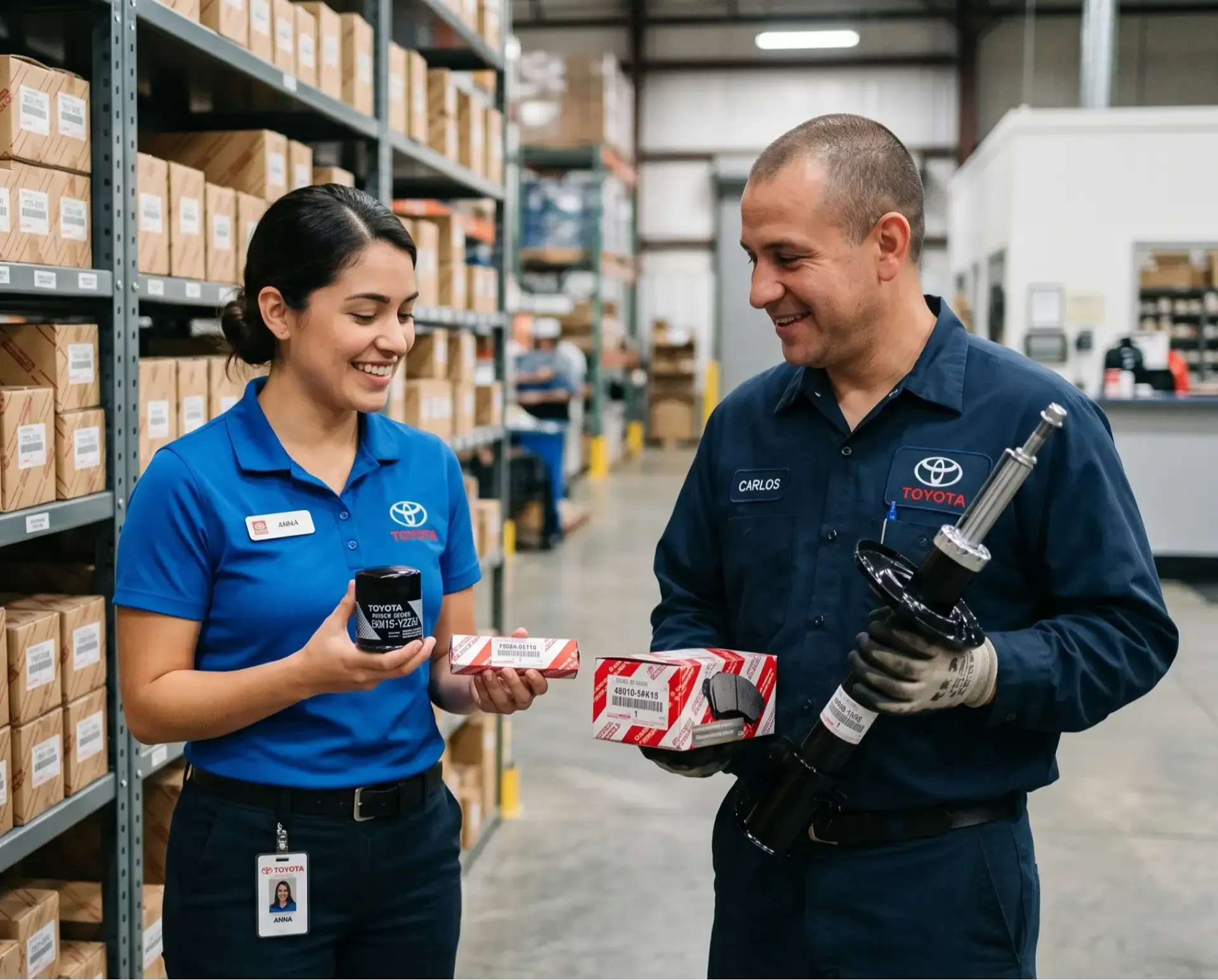 Dois homens apertando as mãos em concessionária Toyota