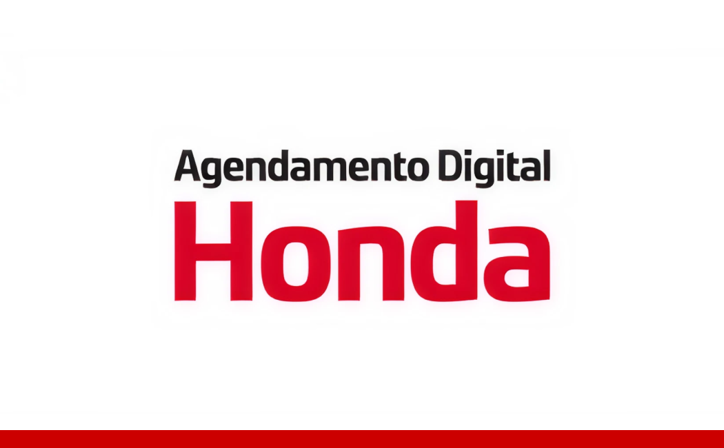 Agendamento digital da Honda, com o nome “Honda” em destaque na cor vermelha sobre fundo claro.