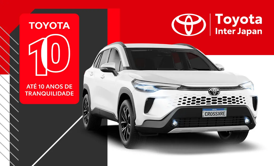 Toyota Inter Japan: até 10 anos de tranquilidade, com um Toyota Corolla Cross branco