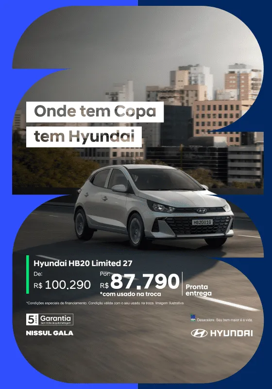 Garanta hoje a melhor oferta Hyundai HB20 Limited