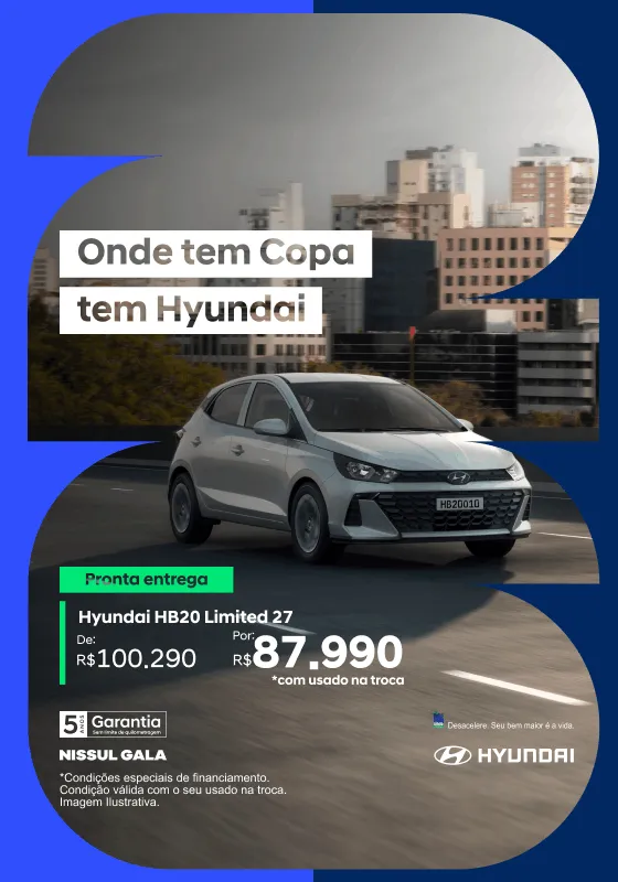 Garanta hoje a melhor oferta Hyundai HB20 Limited