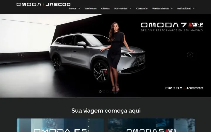 Capa do template Showroom Digital Omoda Jaecoo