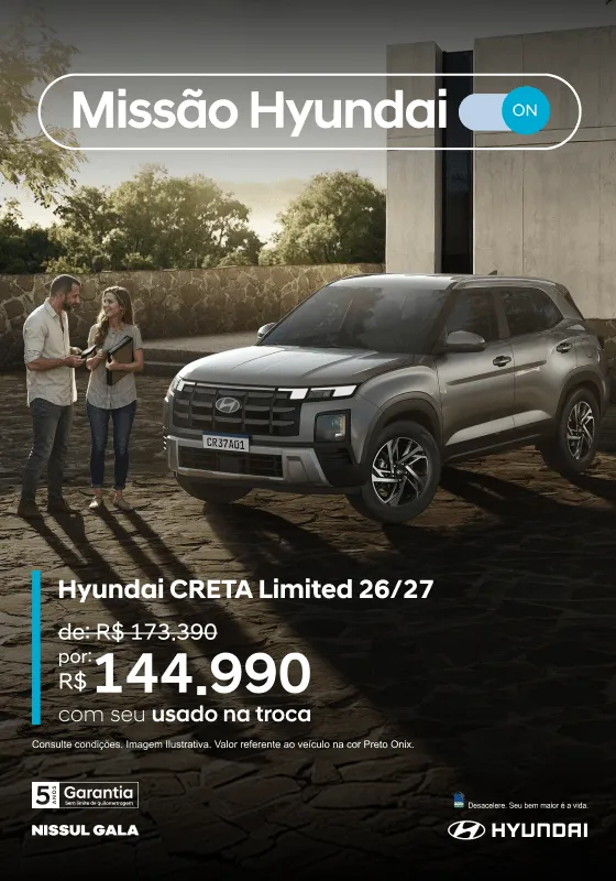 Garanta hoje a melhor oferta Hyundai CRETA Limited