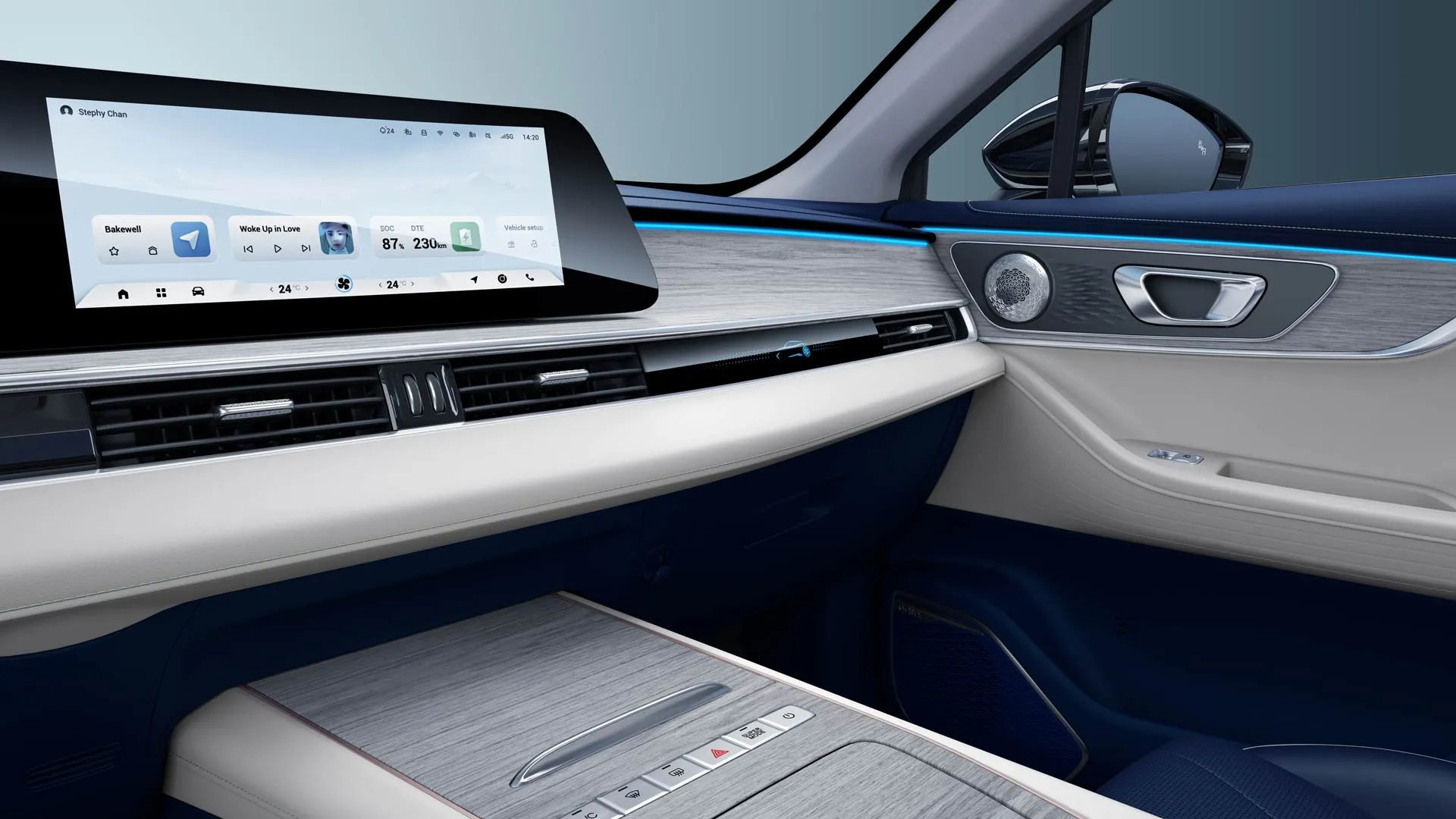 Interior blue & white