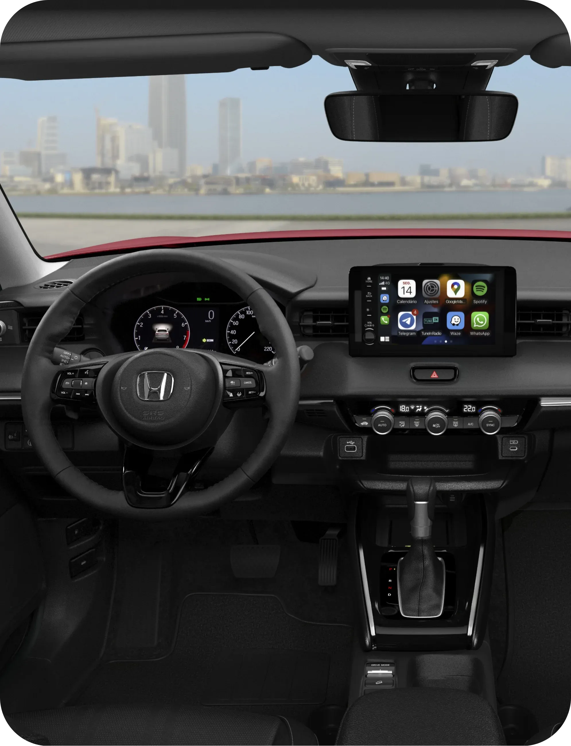 Parte interna do veiculo BYD Dolphin Plus