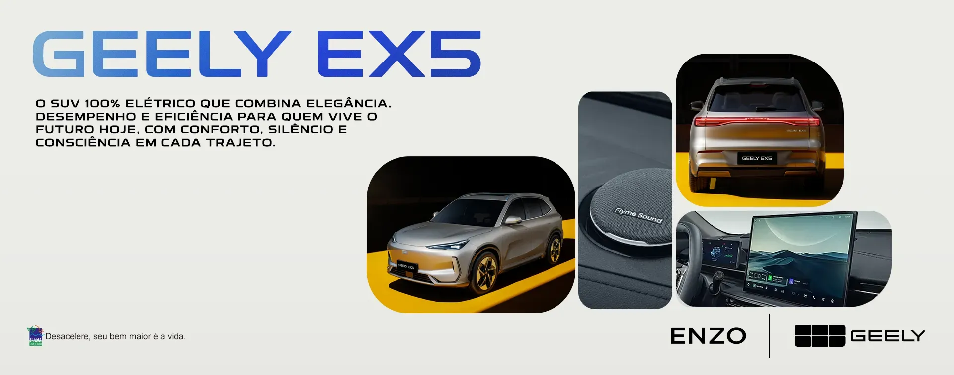 Banner com detalhes do modelo geely EX5