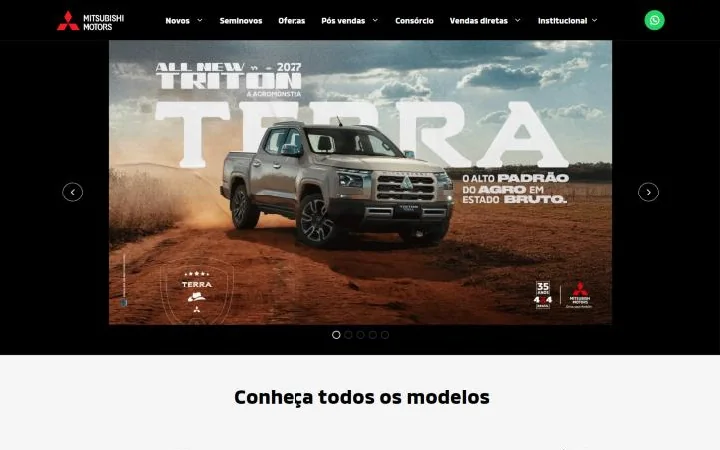 Capa do template Showroom Digital Mitsubishi