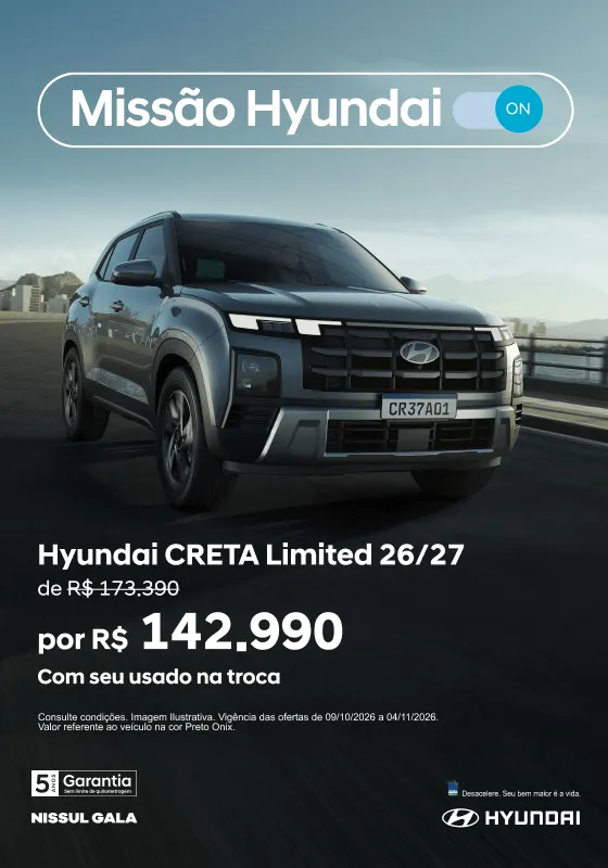 Garanta hoje a melhor oferta Hyundai CRETA Limited