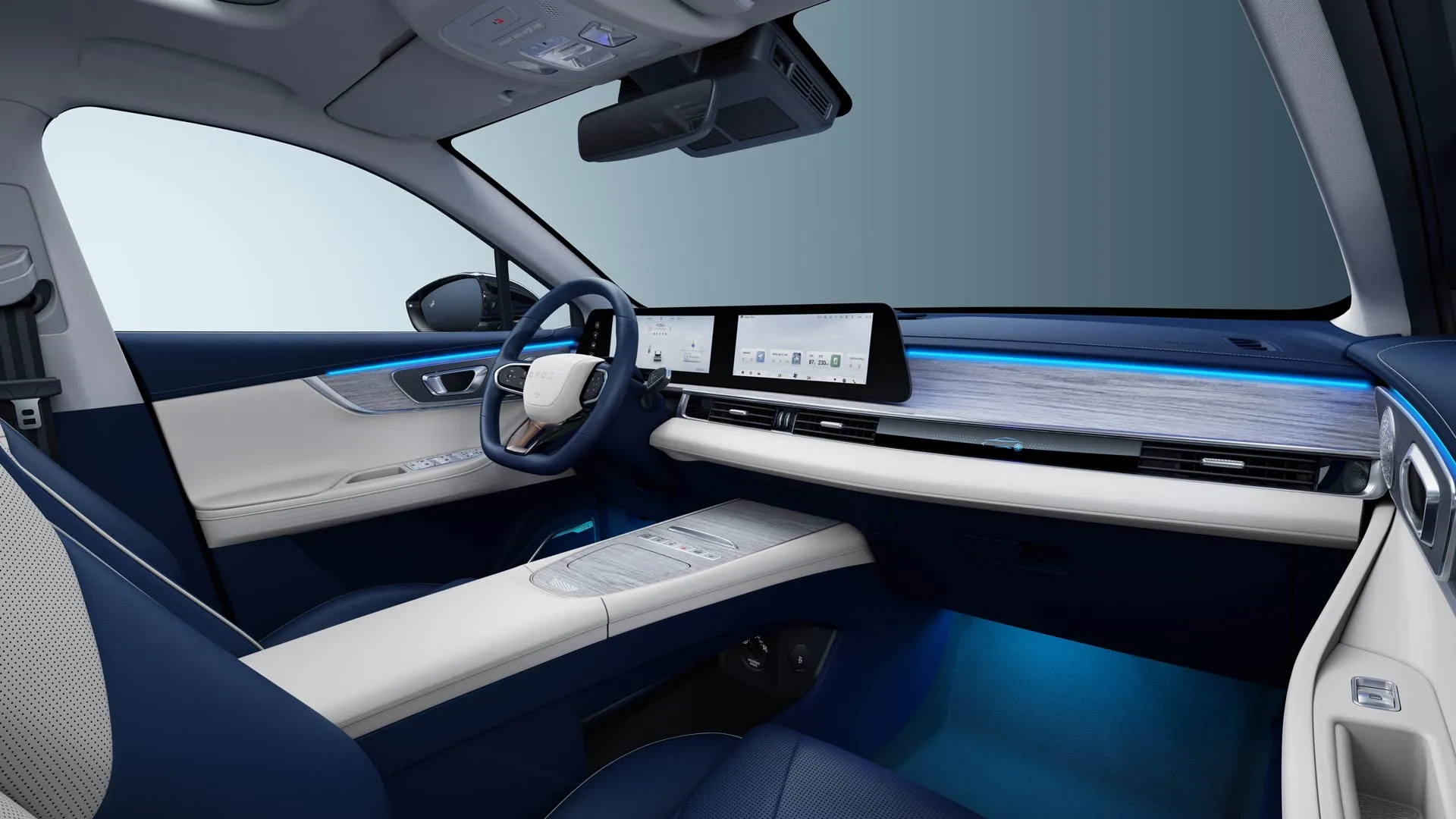 Interior blue & white