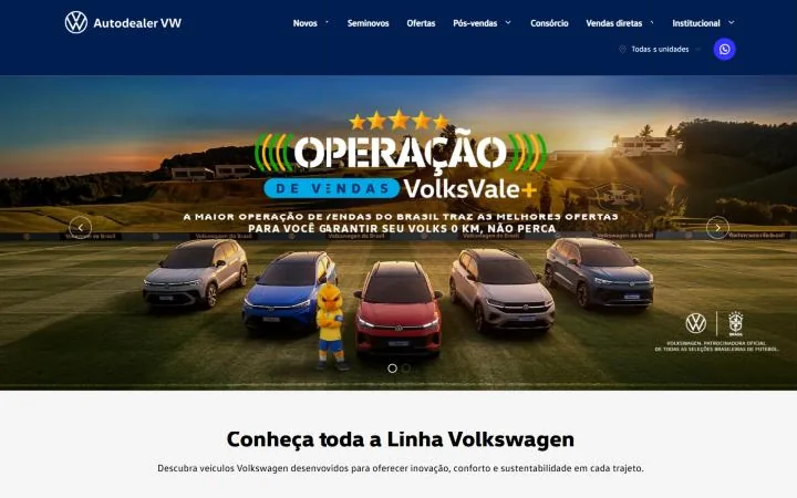 Capa do template Showroom Digital Volkswagen