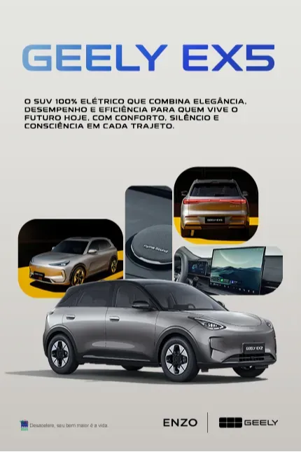 Banner com detalhes do modelo geely EX5