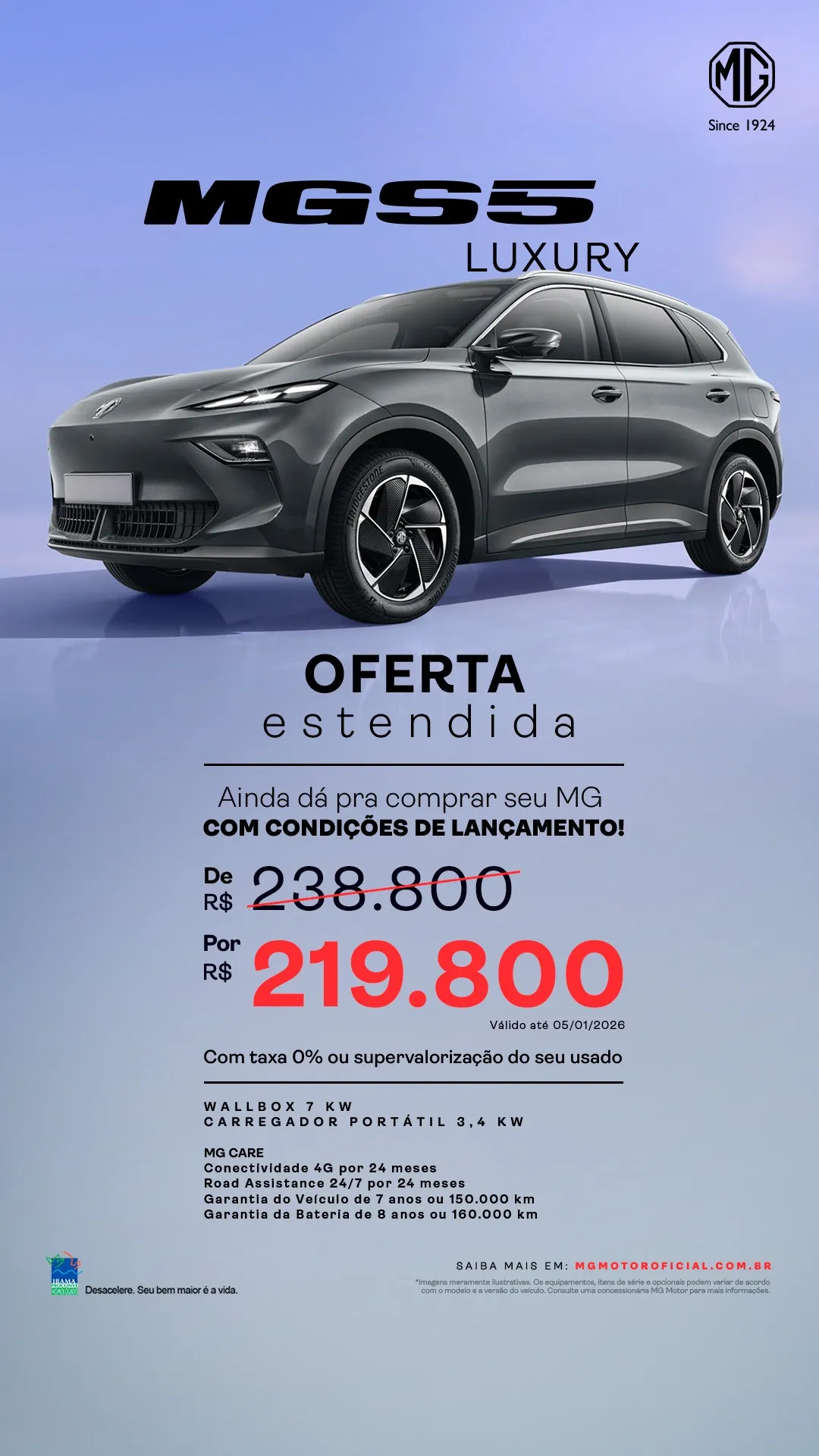 SUV elétrico Geely EX5 prata em destaque sobre faixa amarela iluminada, com fundo escuro e texto "Lançamento Exclusivo Geely EX5" ao lado.