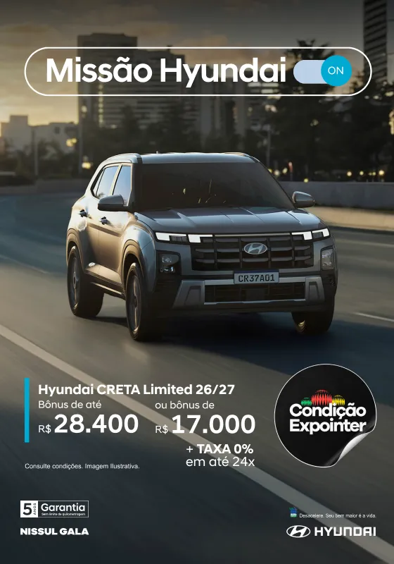 Garanta hoje a melhor oferta Hyundai CRETA Limited