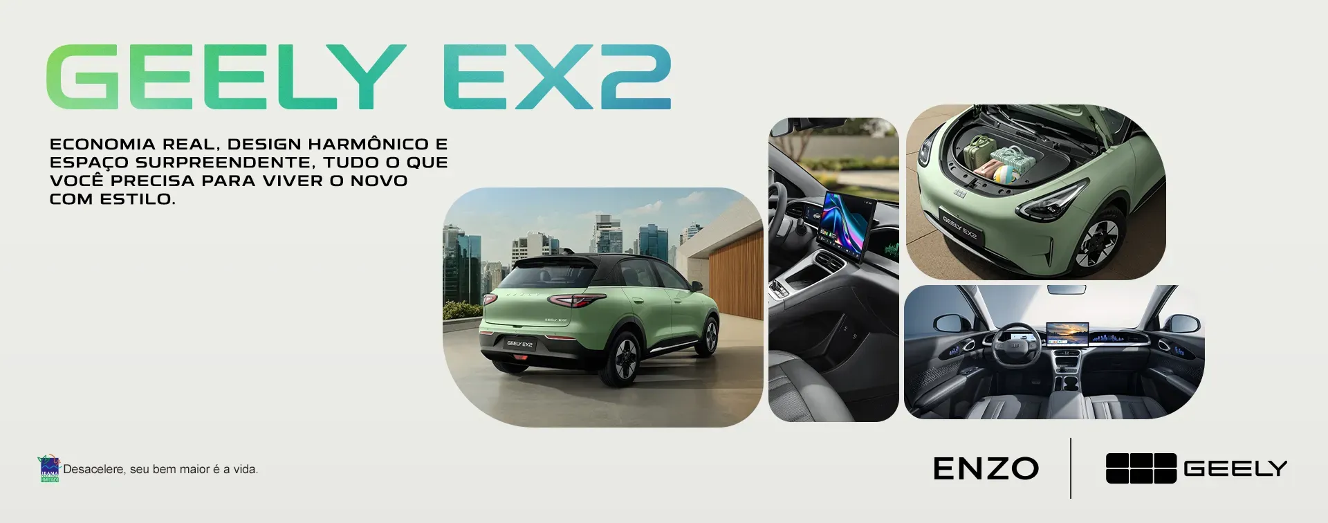 Banner mostrando detalhes do modelo geely EX2
