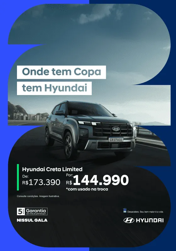 Garanta hoje a melhor oferta Hyundai CRETA Limited