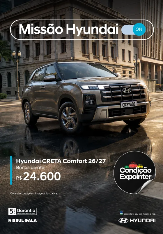 Garanta hoje a melhor oferta Hyundai CRETA Comfort