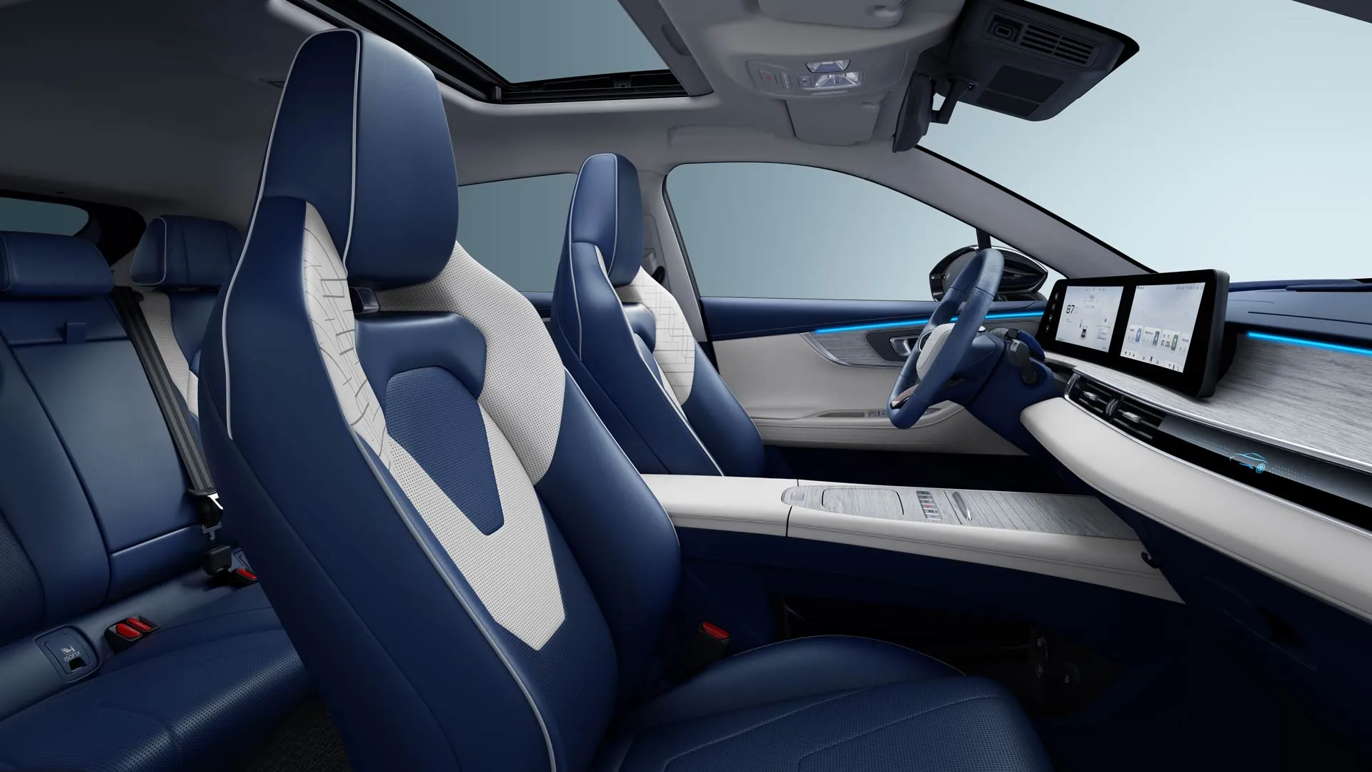Interior blue & white